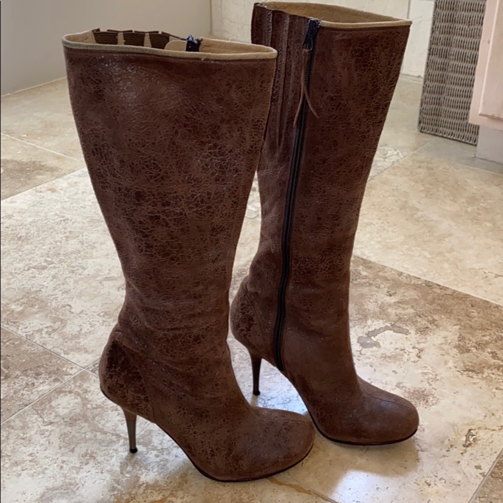 COPY - RARE Diesel distressed cognac suede boots! 7.5